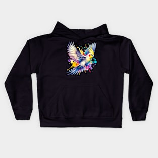 Watercolor Flying Cockatoo Kids Hoodie